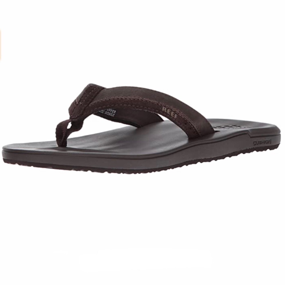 NWT Reef Contour Cushion Leather Flip Flop M 12!